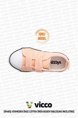 Pino Model Işıklı Kız Bebek ve Çocuk Pudra Spor Ayakkabı