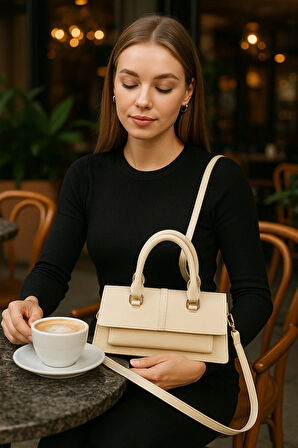 Kadın Şık Tasarım Omuz ve El Çantası – Çok Bölmeli Ayarlanabilir Askılı