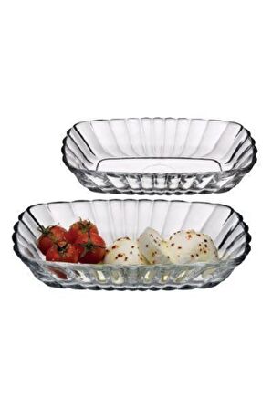 Paşabahçe mezze 8 li kayık tabak - kahvaltılık çerezlik 16x10 cm.