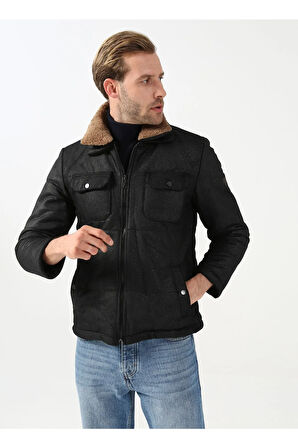 Mono Yaka Slim Fit Kapitone Siyah Erkek Mont Mn2008700287