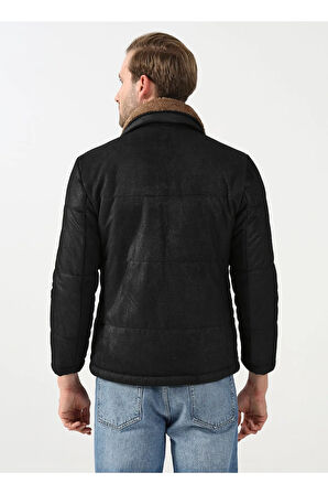 Mono Yaka Slim Fit Kapitone Siyah Erkek Mont Mn2008700287