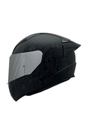 RAPID 2 TAKAROA MAT SİYAH KASK RENKLİ CAM+SPOİLER