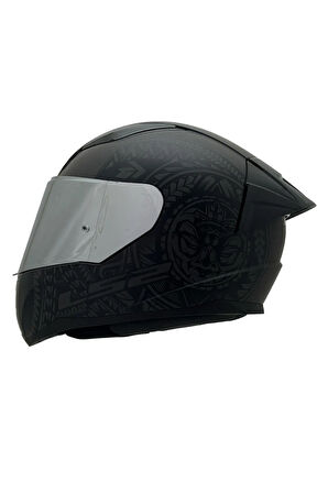 RAPID 2 TAKAROA MAT SİYAH KASK RENKLİ CAM+SPOİLER