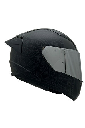 RAPID 2 TAKAROA MAT SİYAH KASK RENKLİ CAM+SPOİLER