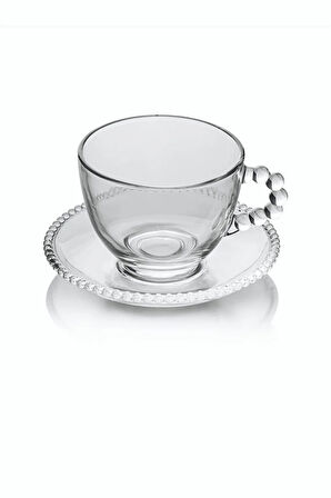 12 PARÇA İNCİLİ BONCUKLU NESCAFE VE ÇAY FİNCANI TAKIMI