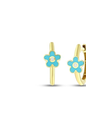 Altın Çiçek Çocuk Küpe - 14K