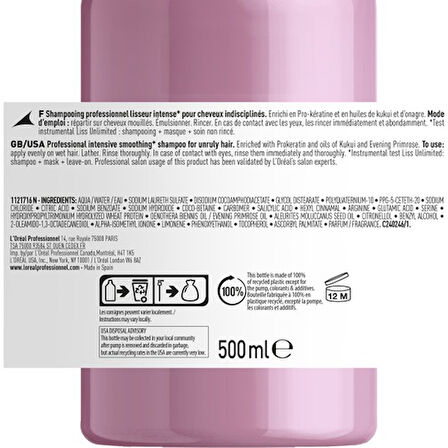 L'oreal Professionnel Serie Expert Liss Unlimited Elektriklenme Karşıtı ve Yumuşaklık Veren Şampuan 500 ml