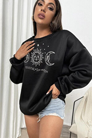 LUNAVISITA Blackjackgiyim Kadın Gri Kanguru Cep Kapüşonlu Sweatshirt