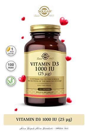 Solgar Vitamin D3 1000ıu 100 Kapsül