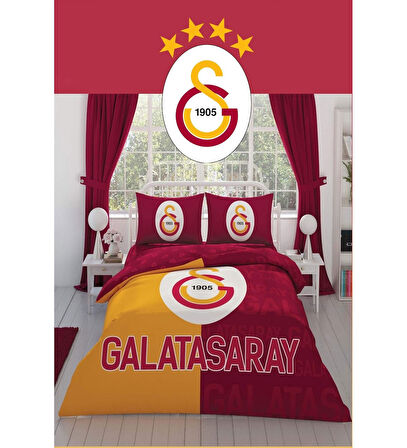 Lisanslı Nevresim Takımı Galatasaray Parçalı Logo Çift Kişilik