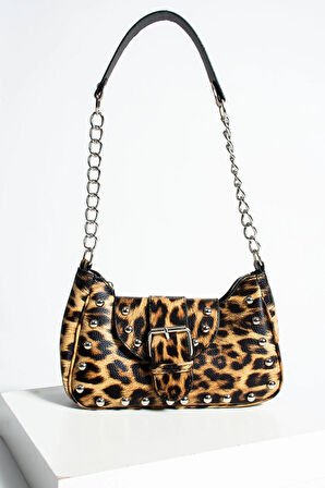 Bony ma zımbalı timsah desenli kol çantası