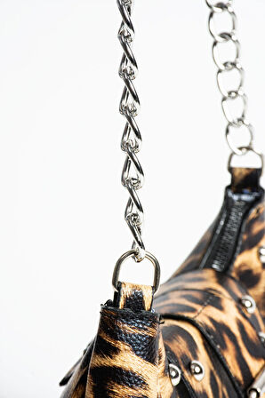 Bony ma zımbalı timsah desenli kol çantası