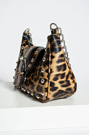 Bony ma zımbalı timsah desenli kol çantası