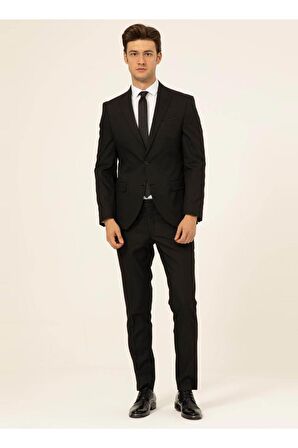 Süvari Normal Bel Slim Fit Siyah Erkek Takım Elbise Tk1020000242