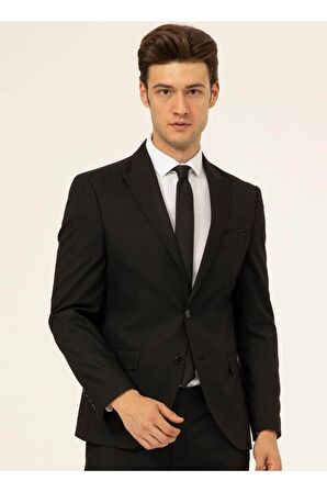 Süvari Normal Bel Slim Fit Siyah Erkek Takım Elbise Tk1020000242