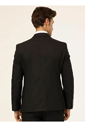 Normal Bel Slim Fit Siyah Erkek Takım Elbise Tk1020000242