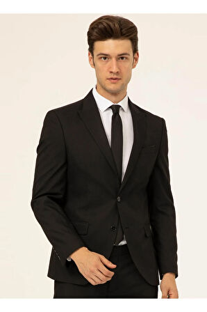 Normal Bel Slim Fit Siyah Erkek Takım Elbise Tk1020000242