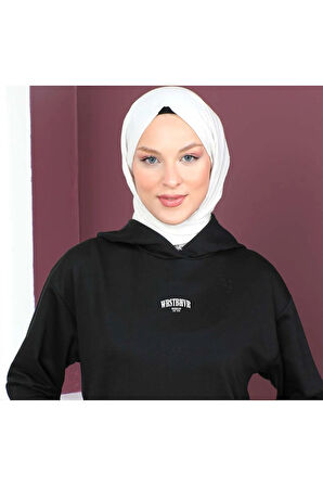 AYMONTANA Be happy baskılı kapüşönlü Sweatshirt