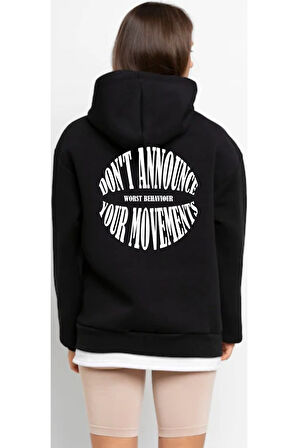 AYMONTANA Be happy baskılı kapüşönlü Sweatshirt