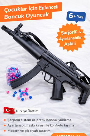 Urfakent Oyuncak Tabanca Siyah Şarjörlü Askılı