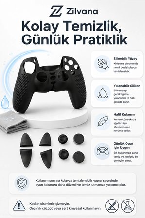 PS5 DualSense Uyumlu Ultra Kalite Yumuşak Silikon Kılıf – Gamepad Joystıck Koruyucu