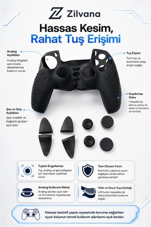 PS5 DualSense Uyumlu Ultra Kalite Yumuşak Silikon Kılıf – Gamepad Joystıck Koruyucu