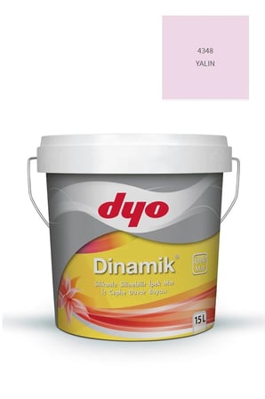 Dinamik Silikonlu Silinebilir Ipek Mat Iç Cephe Duvar Boyası 0986 Begonya 15 Lt
