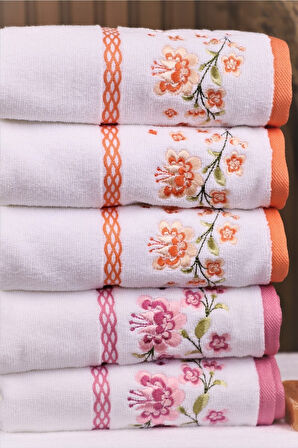 Özdilek Azalea 6'lı Nakışlı Pamuklu Işlemelik Çeyizlik 50*90 El Yüz Havlusu M-2
