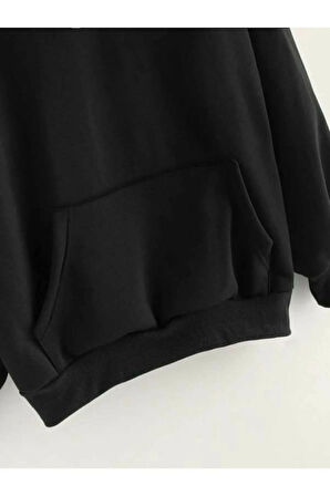 POLIZEI BASKILI KAPİŞONLU SWEATSHIRT