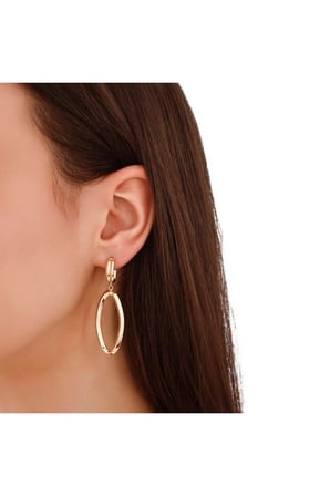 Altın Sllantılı Tasarım Küpe - 14K