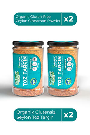 Organik Glutensiz Seylon Toz Tarçın 70 Gr x2 / Organic Gluten-Free Ceylon Cinnamon Powder 70 Gr x2