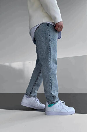Baggy Asit Yıkama Taşlamalı Kot Pantolon Mbg