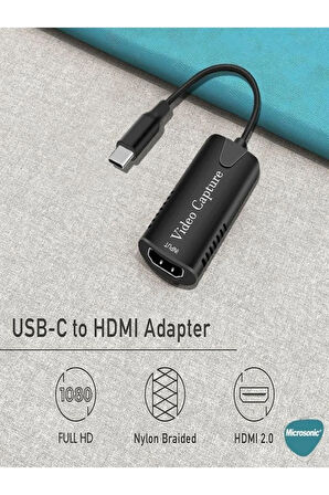 Hu-04c 4k Full Hd 1080p Type-c Hdmı Capture Canlı Yayın Kartı