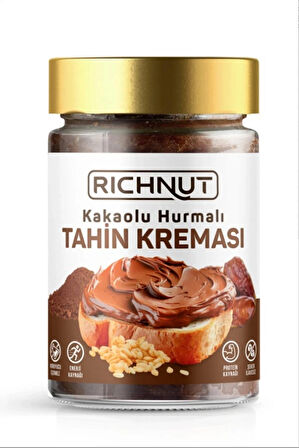 RİCHNUT Kakaolu Hurmalı Tahin Kreması 300 gr  (Şekersiz, Katkısız, %100 Doğal)
