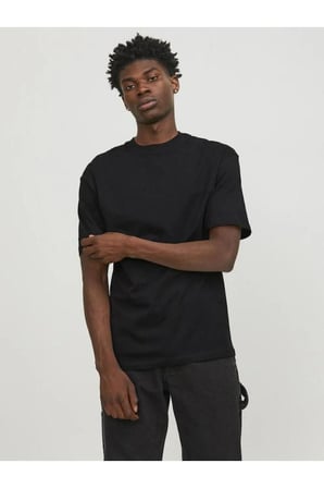 Jack&Jones 12249319 JJEBRADLEY TEE SS O-NECK BLACK ERKEK T-SHİRT