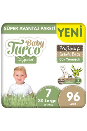 Doğadan Süper Avantaj Paketi Pofuduk Bebek Bezi 7 Numara Xxlarge 96 Adet