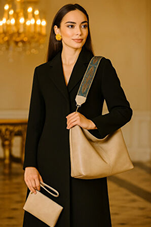 Lüks Salaş Omuz Çantası & Cüzdan Hediyeli – Kolon Askılı