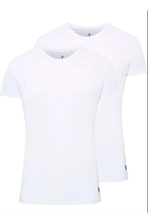 Erkek, Lisanslı, USPA, %100 Pamuk, 2'li Yuvarlak Yaka Kısa Kol Atlet (Kutulu)