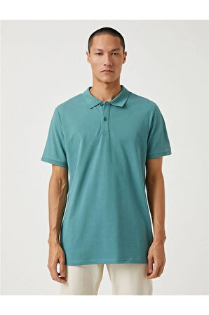 3sam10001mk Yeşil 824 Erkek Pamuk Jersey Polo Yaka T-shirt