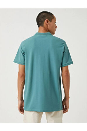 3sam10001mk Yeşil 824 Erkek Pamuk Jersey Polo Yaka T-shirt