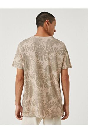 3sam10061hk Kahverengi Desenli 02h Erkek Pamuk Jersey T-shirt