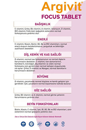 Focus 30 Adet Tablet - (Fosfatidilserin-Larjinin-Multivitamin Ve Multimineral)