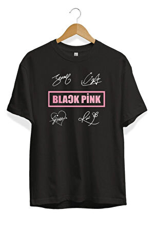 Black Pink İmza Baskılı T-shirt