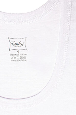 6'lı Penye Klasik Beyaz Erkek Atlet