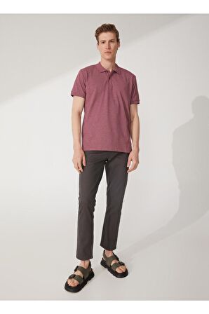 Süvari Polo Yaka Armürlü Koyu Bordo Erkek T-Shirt Ts1014000271