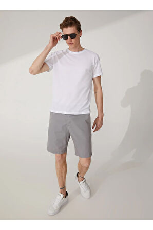 O Yaka Armürlü Beyaz Erkek T-shirt Ts1014000278