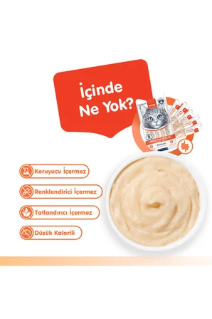 Sindirim Sağlığı Düzenleyici Kedi Ödül Maması Somon & Tavuk Probiyotikli Kedi Ödül Kreması 5x14gr