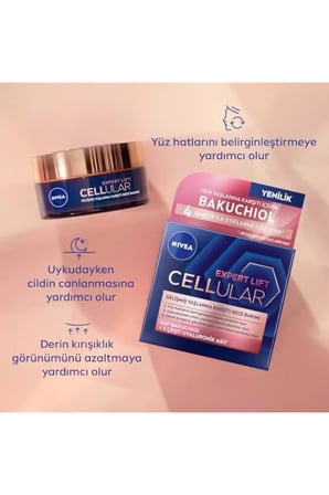 Cellular Expert Lift Doğal Retinol Alternatifi Saf Bakuchiol ve Hyaluronik Asit içeren Kırışıklık Ka