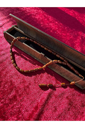 Hediyelik Özel Kutusunda Kahverengi Püsküllü Kuka Tesbih Kahverengi