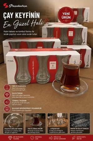 62511 Ajda Çay Bardağı 160 cc 6'lı ORJin. Kutuludur Önemli !!